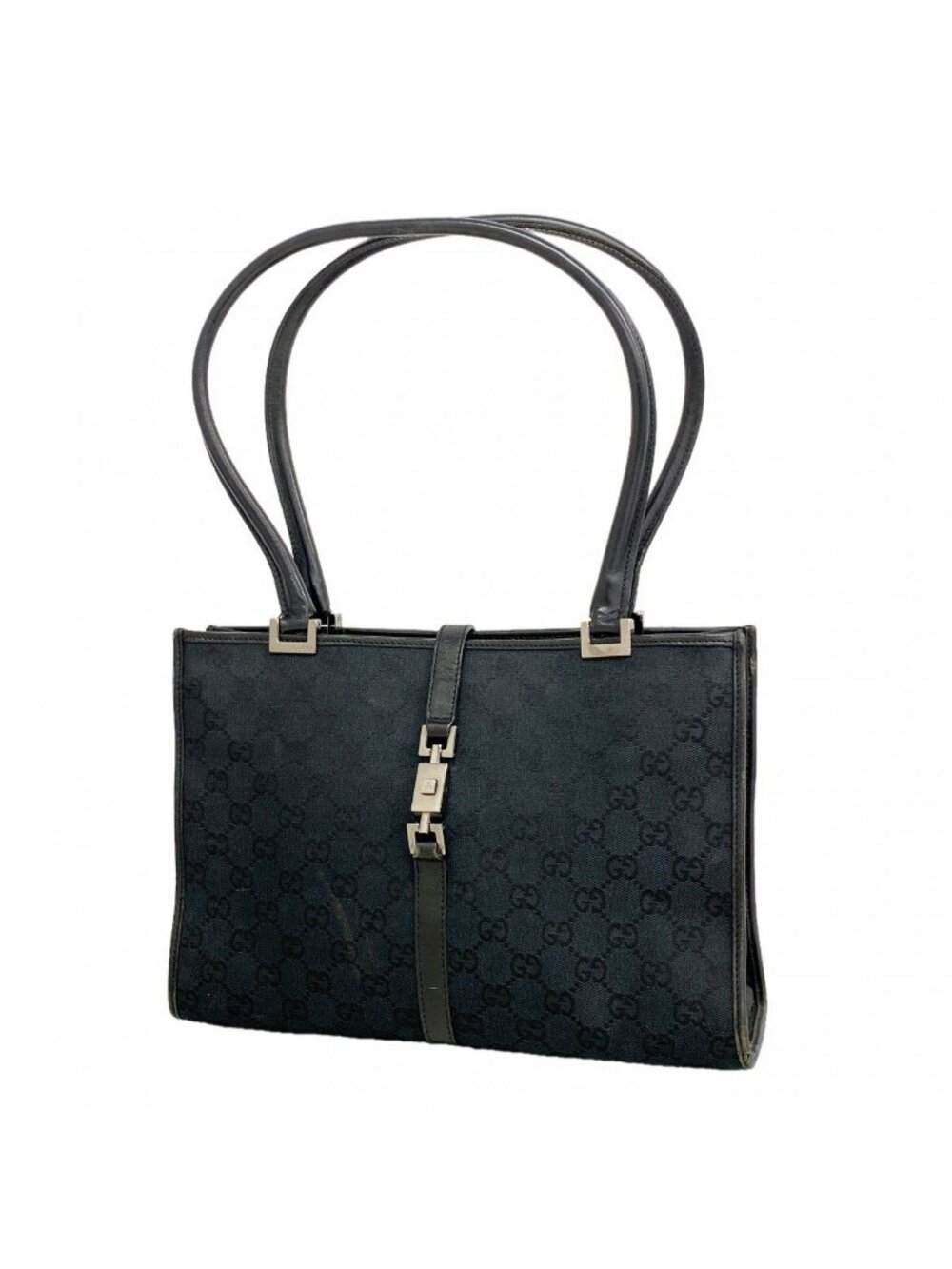 Gucci Handbag GG Canvas Jackie 002 Black Silver